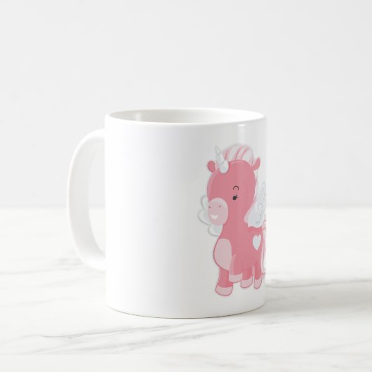 Mug Unicorne rose mignonne (Devant gauche)