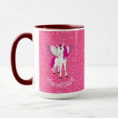 Mug Unicorne rose parties scintillant (Gauche)