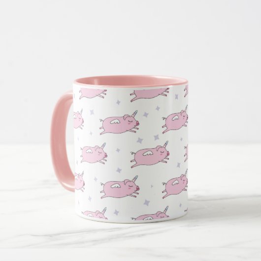 Mug Unicornes de cochon volant (Devant gauche)