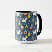 Mug Unicornes de Noël amusants et Flamants roses Motif (Devant droit)