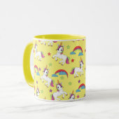 Mug Unicornes mignonne jaune (Devant gauche)