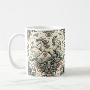 Mug Unicornes victoriennes mystiques : Enchantées flor