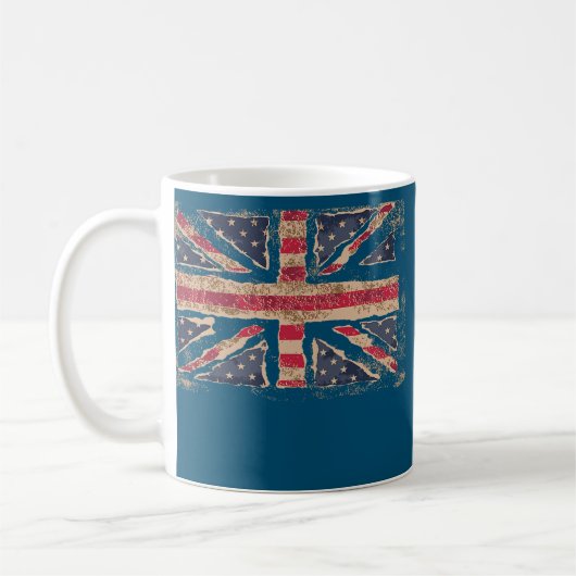 Mug Union Jack British Flag Vintage Retro United (Gauche)