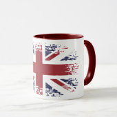Mug Union Jack (drapeau britannique), style grunge (Devant droit)