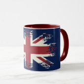 Mug Union Jack (drapeau britannique), style grunge (Devant droit)