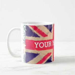 Mug UNION JACK FLAG grunge + votre texte