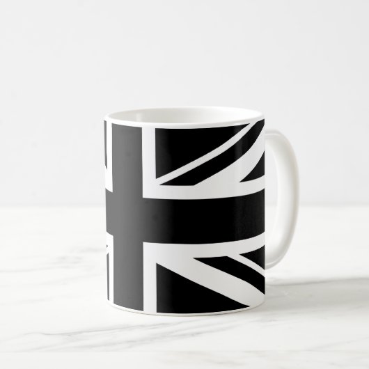 Mug Union Jack ~ Noir et Blanc (Devant droit)