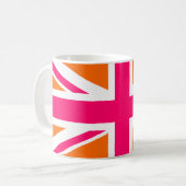 Mug Union Jack orange et rose (Devant gauche)
