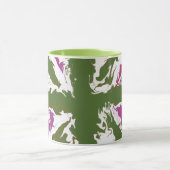 Mug Union Jack Painted UK Art Rose and Green Art Home (Centre)