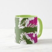 Mug Union Jack Painted UK Art Rose and Green Art Home (Devant droit)