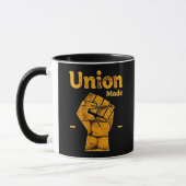 Mug Union Made Worker Fist Labor Day Design (Gauche)