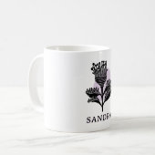 Mug Unique Artistic Floral Monochrome Personalized  (Devant gauche)