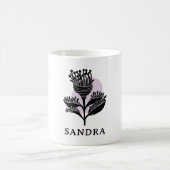 Mug Unique Artistic Floral Monochrome Personalized  (Centre)