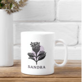 Mug Unique Artistic Floral Monochrome Personalized 