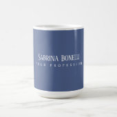 Mug Unique Élégant Plat Bleu Simple (Centre)