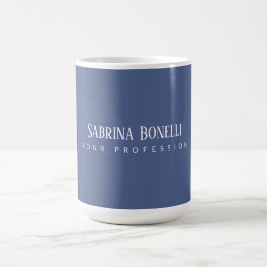 Mug Unique Élégant Plat Bleu Simple (Centre)