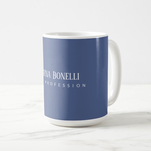 Mug Unique Élégant Plat Bleu Simple (Devant droit)