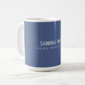 Mug Unique Élégant Plat Bleu Simple (Devant gauche)
