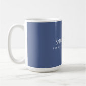 Mug Unique Élégant Plat Bleu Simple (Gauche)