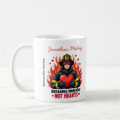 Mug Unique Firefighter Love Black and Red Text (Gauche)