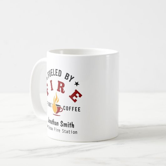 Mug Unique Firefighter or Fireman With Fire Icon (Devant gauche)