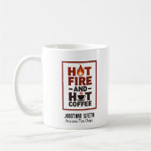 Mug Unique Firefighter Red and Black Text Fire Icon (Gauche)