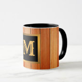 Mug Unique Gold Luxury Wood Monogrammé (Devant droit)
