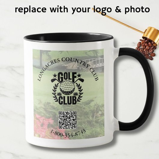 Mug Unique Golf Club League Photo Logo Code QR