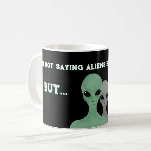 Mug Unique Hand Drawn Multi Coloured Aliens  (Devant gauche)