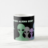 Mug Unique Hand Drawn Multi Coloured Aliens  (Centre)