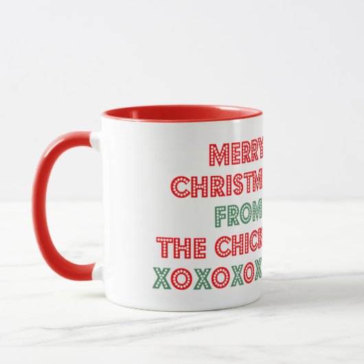 Mug Unique : Joyeux Noël - des poulets ! (Gauche)