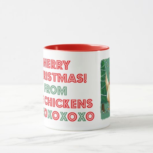 Mug Unique : Joyeux Noël - des poulets ! (Centre)