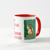 Mug Unique : Joyeux Noël - des poulets ! (Devant droit)