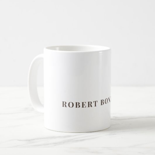 Mug Unique Modern Plain Your Name Minimalist (Devant gauche)