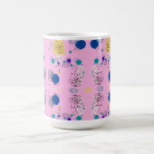 Mug Unique Moderne Fleurs de stract couleur rose (Centre)