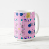 Mug Unique Moderne Fleurs de stract couleur rose (Devant droit)