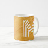 Mug Unique Monogramme Original Texturé Or et Blanc (Devant droit)