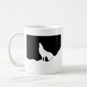 Mug Unique Noir & Blanc Pop Art Wolf Silhouette (Gauche)