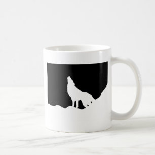 Mug Unique Noir & Blanc Pop Art Wolf Silhouette