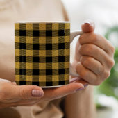 Mug Unique or et noir Buffalo plaid Décor