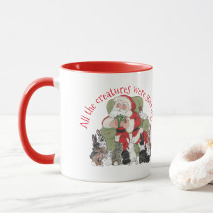 Mug Unique Red Père Noël lapin lapin Vintage Noël