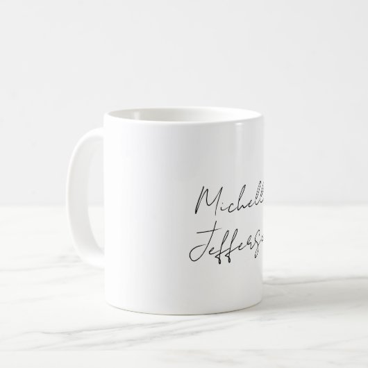Mug Unique Stylish Moderne Calligraphie Plain (Devant gauche)