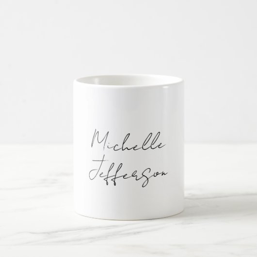 Mug Unique Stylish Moderne Calligraphie Plain (Centre)