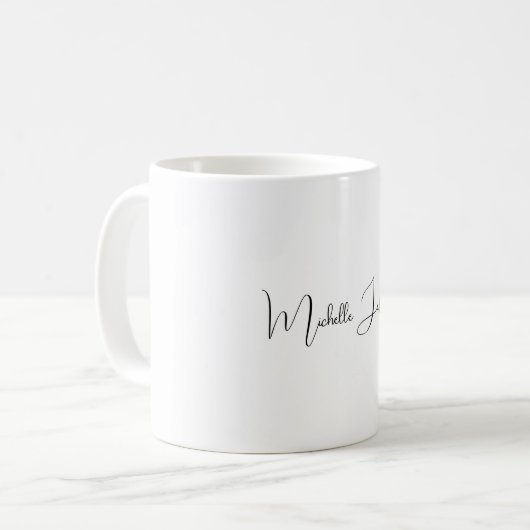 Mug Unique Stylish Moderne Calligraphie Plain (Devant gauche)