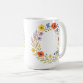 Mug Unique Watercolor Wild Flower Wreath Customizable (Devant droit)