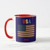 Mug Unisex USA American Flag Retro Vibe (Gauche)