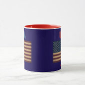 Mug Unisex USA American Flag Retro Vibe (Centre)