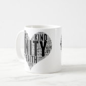 Mug Unity Wordcloud Be Kind Stop Buller Orange Unity (Devant gauche)
