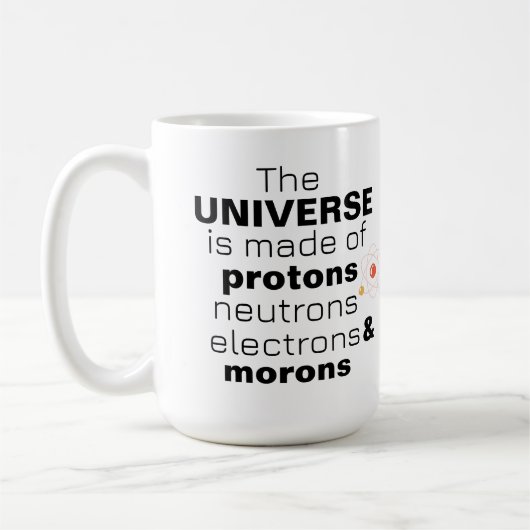 Mug Univers amusant de la science Protons Neutrons Éle (Gauche)
