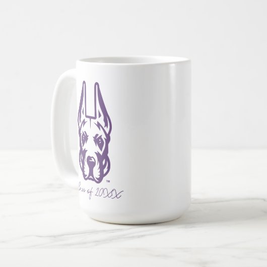Mug Université d'Albany Chef de la mascotte Great Dane (Devant gauche)